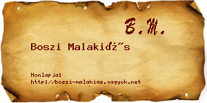 Boszi Malakiás névjegykártya